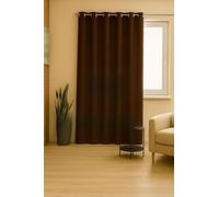 GBiancheria Tenda JASMINE Tinta Unita 140x290 cm con Anelli in Alluminio Ø4cm - Tendaggio Moderno Elegante per Soggiorno, Camera da Letto, Cucina - 1 Pannello Lavabile 100% Poliestere (Cioccolato)