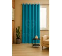 GBiancheria Tenda JASMINE Tinta Unita 140x290 cm con Anelli in Alluminio Ø4cm - Tendaggio Moderno Elegante per Soggiorno, Camera da Letto, Cucina - 1 Pannello Lavabile 100% Poliestere (Azzurro)