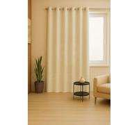 GBiancheria Tenda JASMINE Tinta Unita 140x290 cm con Anelli in Alluminio Ø4cm - Tendaggio Moderno Elegante per Soggiorno, Camera da Letto, Cucina - 1 Pannello Lavabile 100% Poliestere (Panna)