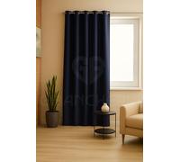GBiancheria Tenda JASMINE Tinta Unita 140x290 cm con Anelli in Alluminio Ø4cm Tendaggio Moderno Semi-Oscurante per Soggiorno, Camera da Letto, Cucina 1 Pannello Lavabile in Poliestere (Blu Notte)