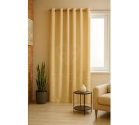 GBiancheria Tenda JASMINE Tinta Unita 140x290 cm con Anelli in Alluminio Ø4cm Tendaggio Moderno Semi-Oscurante per Soggiorno, Camera da Letto, Cucina 1 Pannello Lavabile in Poliestere (Beige)