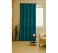 GBiancheria Tenda JASMINE Tinta Unita 140x290 cm con Anelli in Alluminio Ø4cm Tendaggio Moderno Semi-Oscurante per Soggiorno, Camera da Letto, Cucina 1 Pannello Lavabile in Poliestere (Ottanio)
