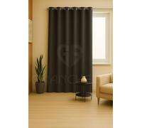 GBiancheria Tenda JASMINE Tinta Unita 140x290 cm con Anelli in Alluminio Ø4cm Tendaggio Moderno Semi-Oscurante per Soggiorno, Camera da Letto, Cucina 1 Pannello Lavabile in Poliestere (Piombo)