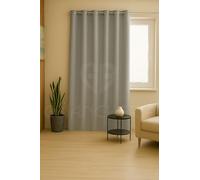 GBiancheria Tenda JASMINE Tinta Unita 140x290 cm con Anelli in Alluminio Ø4cm Tendaggio Moderno Semi-Oscurante per Soggiorno, Camera da Letto, Cucina 1 Pannello Lavabile in Poliestere (Grigio)