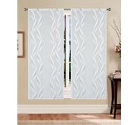 GBiancheria Tende a pannello Madrid 60 cm - coppia tende semitrasparenti in jacquard moderne ed eleganti, disponibili in vari colori, facili da lavare e subito pronte da appendere (Grigio, 60x150 cm)