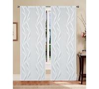 GBiancheria Tende a pannello Madrid 60 cm - coppia tende semitrasparenti in jacquard moderne ed eleganti, disponibili in vari colori, facili da lavare e subito pronte da appendere (Grigio, 60x240 cm)