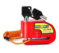 Gbivbe Bloccadisco con Allarme 110DB per Moto, Blocca Disco Antifurto con 1.5m Reminder Cavetto - Compatibile con Bici, Motorino, Scooter, Moped, Vespa