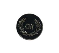 GBJUK Black Oi! Spilla smaltata a forma di foglia di alloro, con chiusura a farfalla sul retro