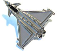 GBJUK Eurofighter Typhoon Jet Aircraft Fighter - Spilla smaltata con chiusura a farfalla sul retro, Metallo