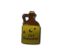 GBJUK Moonshine Homebrew - Spilla smaltata con chiusura a farfalla sul retro, Metallo
