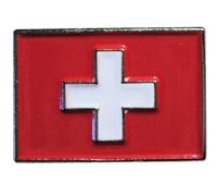 GBJUK Spilla smaltata con bandiera svizzera con chiusura a farfalla sul retro, Metallo