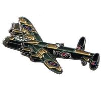 GBJUK Spilla smaltata con chiusura a farfalla sul retro della seconda guerra mondiale Lancaster Bomber Jet Aircraft Fighter Plane, Metallo