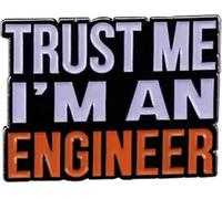 GBJUK Spilla smaltata con scritta "Trust Me I'm An Engineer", con chiusura a farfalla sul retro, Width: 30mm x Height: 25mm, Metallo, 0