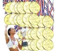 GBKDQQ 100 medaglie per bambini, medaglie d'oro per bambini, medaglie di plastica per bambini, medaglie d'oro, medaglie di compleanno per bambini, per scuola, feste di compleanno, feste per bambini