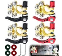 GBKDQQ 2 paia di morsetti per batteria, 12 V, 4 vie, collegamento positivo e negativo, terminale per batteria, morsetti per batteria, per auto, camion, camper, barca, motorad