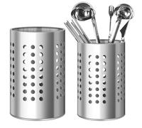 GBKDQQ 2 pezzi porta utensili da cucina per piano di lavoro, in acciaio inox, per organizzare cassetti e piani di lavoro per tutte le cucine, argento