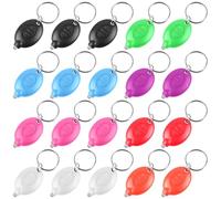 GBKDQQ 20 portachiavi a LED, mini torcia portachiavi, portachiavi a LED, ultra luminoso, mini torcia per bambini, custodia nera