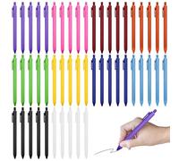 GBKDQQ 50 penne a sfera retrattili, penne gel nere, punta media da 1,0 mm, penne retrattili, adatte per ufficio e casa, alloggiamento colorato, colore casuale
