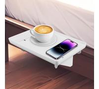 GBKDQQ Comodino sospeso, comodino sospeso, comodino per letto a castello e letto a molle, ripiano per letto da appendere, comodino a clip, tavolino con gestione dei cavi, 32 x 23,3, bianco