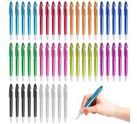 GBKDQQ Confezione da 50 penne a sfera ergonomiche: penna a sfera colorata Kulli a pressione grande spazio Kuli per ufficio e casa Kulis blu alloggiamento, colore casuale