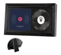 GBKDQQ Cornice per display CD, disco in vero vetro e copertina per album con modellatura in legno, per display da parete e da tavolo (nero)