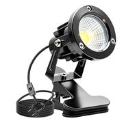 GBKDQQ Faretto LED a morsetto con spina e interruttore, IP65, impermeabile, per interni ed esterni, 10 W, con cavo da 1,5 m, per prato all'aperto (bianco caldo)
