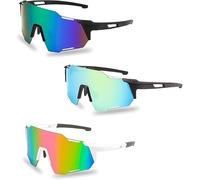 GBKDQQ Occhiali rapidi: 3 pezzi occhiali da sole occhiali da sole da bicicletta occhiali da sole polarizzati occhiali veloci per uomo e donna UV400 occhiali protettivi occhiali sportivi per pesca