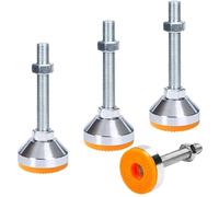 GBKDQQ Piedi per macchina pesanti, 4 piedini regolabili in altezza, piedini di livellamento in acciaio al carbonio con dadi e base in plastica antiscivolo a basso rumore, piedini regolabili D40 x M10