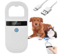GBKDQQ Scanner Microchip per Animali Domestici: 1 unità Scanner RFID Ricaricabile per Cani/Gatti, Ideale per La Gestione degli Animali, Perfetto per Viaggiare (Bianco)