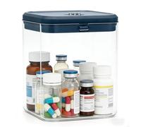 GBKDQQ Scatola richiudibile per medicinali, 14,1 x 14,1 x 16 cm, piccola scatola trasparente con serratura a combinazione per medicinali, cucina, casa, scuola, ufficio