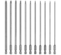 GBKDQQ Set di 11 punte Torx lunghe 200 mm Set di cacciaviti Torx, set di punte Torx magnetiche, set di punte a testa a stella, lunghe punte Torx in acciaio S2, T6, T7, T8