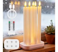 GBKDQQ Set di 6 candele a LED ricaricabili con telecomando timer e stazione di ricarica, candele elettriche, con funzione timer, per decorare camere, matrimoni e feste