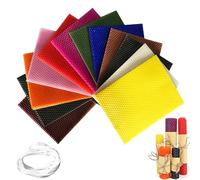 GBKDQQ Set di candele di cera d'api, 12 colori, per candele di cera d'api, per candele in lastre, piastre di cera d'api, adatte per adulti e bambini, 20 x 15 cm, multicolore