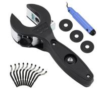 GBKDQQ Set di tagliatubi a cricchetto, in acciaio inox, per tubi di rame, 8 - 29 mm, set di tagliatubi con 3 rotella di ricambio e utensili per sbavatura