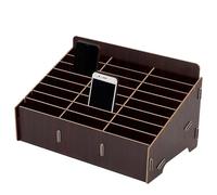 GBKDQQQ - Scatola portaoggetti in legno, 24 scomparti, per cellulare, ufficio, scuola, colore: marrone