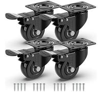 GBL Ruote per mobili, carico pesante, con 4 freni + viti, 50 mm, 200 kg, 4 ruote girevoli con freno per mobili, senza tracce e silenziose, ruote per il trasporto di mobili in pallet