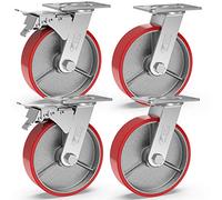 GBL Ruote per Mobili con 2 Freni + Viti - 150mm Portata Max 1,280 kg - 4 Rotelle Antigraffio con Freno - Rotelle Pivotanti per Carrello con Perno Industriali - Nero