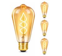 GBLY 3 pezzi LED E27 lampada vintage - ST64 Edison Light Bulb 2700K 4W filamento bianco caldo lampada ad incandescenza vetro retrò lampada antica lampada hotel a risparmio energetico
