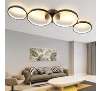GBLY Lampada da soffitto a LED nero moderno in look circolare 3000k Lampada da soffitto bianca calda 37W Lampada da salotto per interni in alluminio per camera da letto soggiorno ufficio ufficio, 89cm