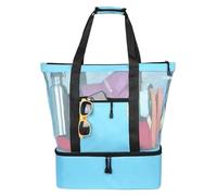 GBMITING Borsa Mare Donna Borsa da spiaggia for picnic con conservazione del calore, donna, in rete trasparente, a doppio strato, riporre costumi bagno, ad alta capacità, impermeabile, la spesa