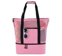 GBMITING Borsa Mare Donna Borsa da spiaggia grande picnic con doppio strato di conservazione del calore, in rete trasparente ad alta capacità for donne