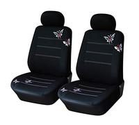 GBMITING Coprisedile per Auto Universale Farfalla ricamata Seggiolino Auto copertura universale Fit maggior parte dei veicoli Sedili Accessori Interni Nero Coprisedili(Front Seat Cover)