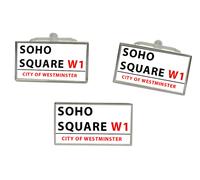 GBP Soho Square Street Sign Gemelli Rettangolari E Fermacravatta Set