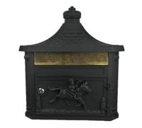GBPLDMAQ Cassetta Postale da Esterno in Stile Europeo, Cassetta Postale con Serratura a Chiave Protetta Realizzata con in Acciaio Zincato(Color:Black)
