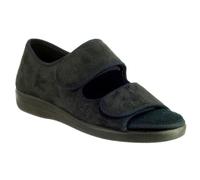 GBS Unisex Pantofole Larga 3E Wide Fit Con Chiusura Touch Nero