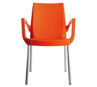 GBSHOP Poltrona Gambe in Alluminio Colorata Boulevard (Ordine Minimo 2 Pezzi) (Arancio)