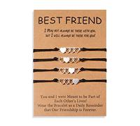 GBTBYS 2/3/4/5 pezzi braccialetti dell'amicizia Bff corrispondenza distanza cuore braccialetto compleanno San Valentino regali per donne, sorelle, figlie, nipote amanti, 11 inches, Acciaio