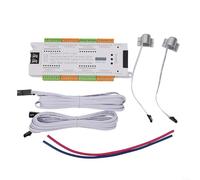 Gbtdoface Kit controller luce scale, sensore di movimento intelligente LED illuminazione scale, 32 canali, sistema anti-perdita, impostazioni personalizzabili, bianco, elettrico con cavo, linea di