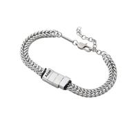 GBTROEY Bracciale a catena con nome personalizzato con perline da 1 a 7 nomi Bracciale in acciaio al titanio per uomo Regalo per papà, marito, padre, regalo per lui