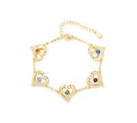 GBTROEY Bracciale personalizzato con cuore per donna con pietre natali, bracciali con nome inciso personalizzato Gioielli per mamma, moglie, nonna